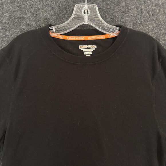Omni Wool Shirt Men's XL Black Long Sleeve Wool Blend Crewneck Outdoor Basic - Picture 2 of 9